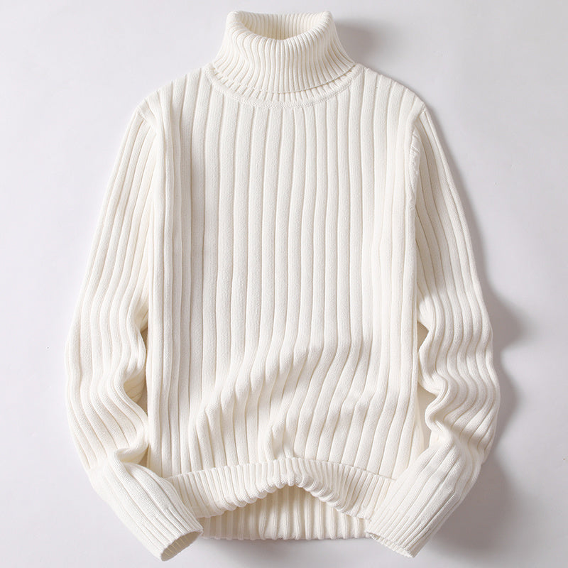 Turtleneck Sweater Men Women Ins Fashion Solid Striped | Vibra Cloth
