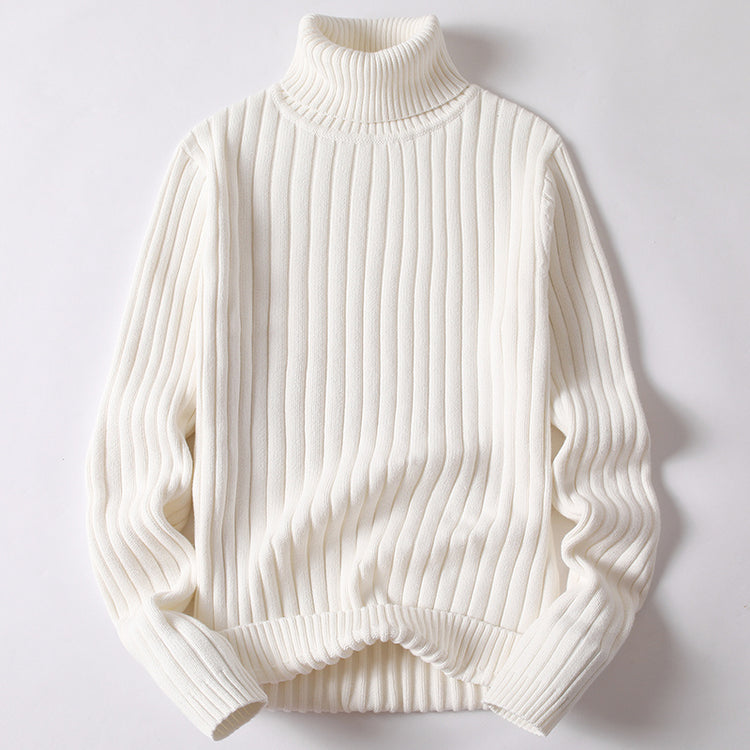 Turtleneck Sweater Men Women Ins Fashion Solid Striped | Vibra Cloth