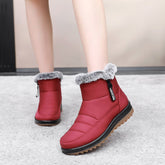 Winter Boot With Side Zipper Fashion Warm Plush Short Shoes | Vibra Cloth