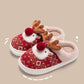 Cute Christmas Elk Plush Slippers Winter Ins Fashion Non-sli | Vibra Cloth