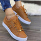Women Flat Sneakers Breathable Lace-up Shoes For Girls | Vibra Cloth