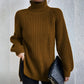 Turtleneck Pullover Sweater With Split Design Fashion Simple | Vibra Cloth