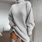 Solid Turtleneck Long Sweater Winter Warm Women Sweater Dres | Vibra Cloth