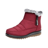 Winter Boot With Side Zipper Fashion Warm Plush Short Shoes | Vibra Cloth