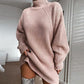Solid Turtleneck Long Sweater Winter Warm Women Sweater Dres | Vibra Cloth