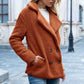 Loose Lapel Fluffy Coat Winter Button Jacket Cardigan | Vibra Cloth