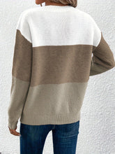 Pullover Knitted Sweater Fashion Round Neck Splicing Knitwea | Vibra Cloth