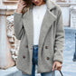 Loose Lapel Fluffy Coat Winter Button Jacket Cardigan | Vibra Cloth