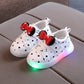 Light-up Shoes Girls Bowknot LED Light-up Shoes Breathable B | Vibra Cloth