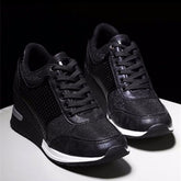 Lacing Sneakers With Platform Heels For Women | Vibra Cloth