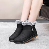 Winter Boot With Side Zipper Fashion Warm Plush Short Shoes | Vibra Cloth