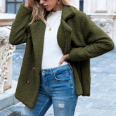 Loose Lapel Fluffy Coat Winter Button Jacket Cardigan | Vibra Cloth