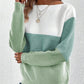 Pullover Knitted Sweater Fashion Round Neck Splicing Knitwea | Vibra Cloth