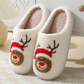 Christmas Home Slippers Cute Cartoon Claus Cotton Slippers s | Vibra Cloth