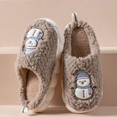 Cute Snowman Slippers Winter Indoor Household Warm Plush | Vibra Cloth