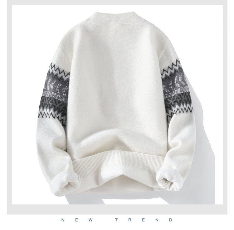 New Half Turtleneck Faux Mink Cashmere Sweater Men | Vibra Cloth