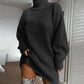 Solid Turtleneck Long Sweater Winter Warm Women Sweater Dres | Vibra Cloth