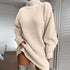 Solid Turtleneck Long Sweater Winter Warm Women Sweater Dres | Vibra Cloth