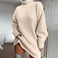 Solid Turtleneck Long Sweater Winter Warm Women Sweater Dres | Vibra Cloth