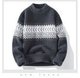 New Half Turtleneck Faux Mink Cashmere Sweater Men | Vibra Cloth