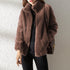 Double Faced Fleece Warm High Neck Sweater Women Cardigan | Vibra Cloth