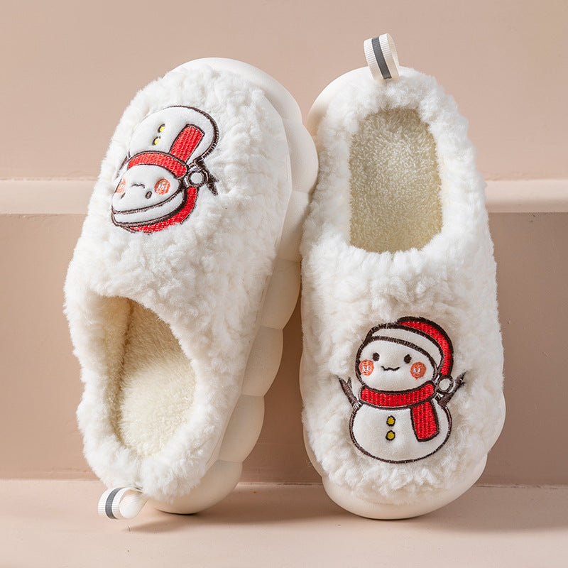 Cute Snowman Slippers Winter Indoor Household Warm Plush | Vibra Cloth