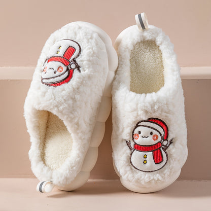 Cute Snowman Slippers Winter Indoor Household Warm Plush | Vibra Cloth