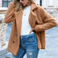 Loose Lapel Fluffy Coat Winter Button Jacket Cardigan | Vibra Cloth