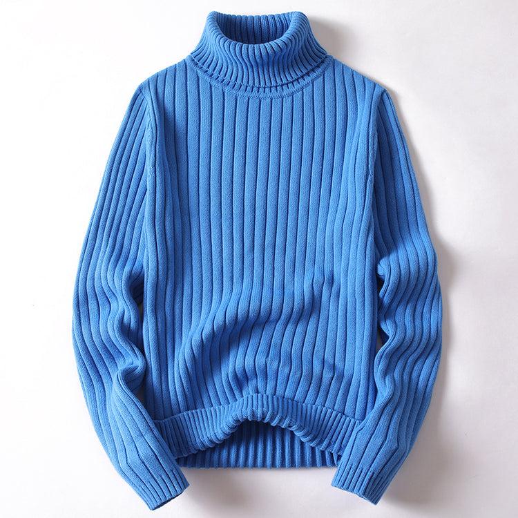 Turtleneck Sweater Men Women Ins Fashion Solid Striped | Vibra Cloth