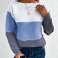 Pullover Knitted Sweater Fashion Round Neck Splicing Knitwea | Vibra Cloth