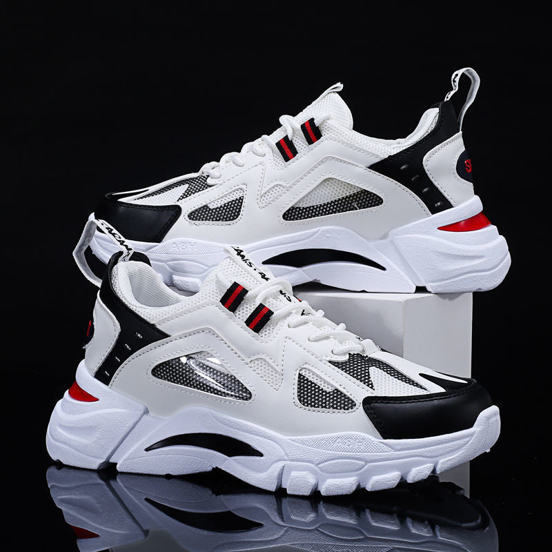 White Sneakers Men Non Slip Walking Running Shoes Sports | Vibra Cloth