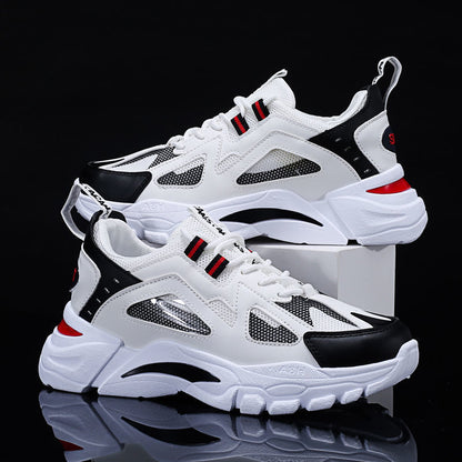 White Sneakers Men Non Slip Walking Running Shoes Sports | Vibra Cloth