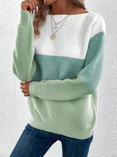 Pullover Knitted Sweater Fashion Round Neck Splicing Knitwea | Vibra Cloth
