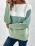 Pullover Knitted Sweater Fashion Round Neck Splicing Knitwea | Vibra Cloth