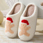 Christmas Home Slippers Cute Cartoon Claus Cotton Slippers s | Vibra Cloth