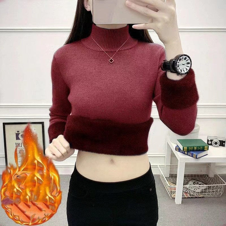 Turtle Neck Winter Sweater Women Elegant Thick Warm Female | Vibra Cloth