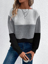 Pullover Knitted Sweater Fashion Round Neck Splicing Knitwea | Vibra Cloth