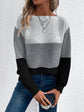 Pullover Knitted Sweater Fashion Round Neck Splicing Knitwea | Vibra Cloth