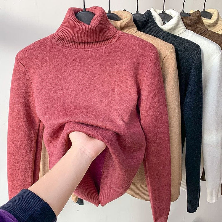 Turtle Neck Winter Sweater Women Elegant Thick Warm Female | Vibra Cloth