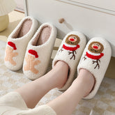 Christmas Home Slippers Cute Cartoon Claus Cotton Slippers s | Vibra Cloth