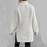 Turtleneck Pullover Sweater With Split Design Fashion Simple | Vibra Cloth