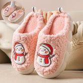 Cute Snowman Slippers Winter Indoor Household Warm Plush | Vibra Cloth
