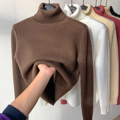 Turtle Neck Winter Sweater Women Elegant Thick Warm Female | Vibra Cloth