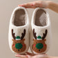 Christmas Shoes Winter Home Slippers Elk Soft Cozy Bedroom | Vibra Cloth