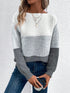 Pullover Knitted Sweater Fashion Round Neck Splicing Knitwea | Vibra Cloth