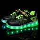 Size 26-37 Kids Led USB Recharge Glowing Shoes Children&
