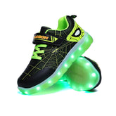 Size 26-37 Kids Led USB Recharge Glowing Shoes Children&