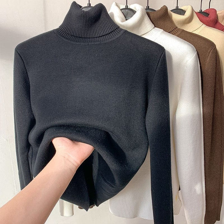 Turtle Neck Winter Sweater Women Elegant Thick Warm Female | Vibra Cloth