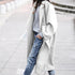 Casual Long Jacket With Pockets Solid Color Single Breasted | Vibra Cloth