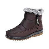 Winter Boot With Side Zipper Fashion Warm Plush Short Shoes | Vibra Cloth